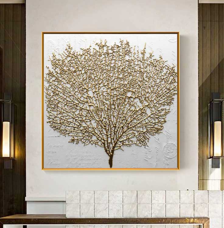 Abstract Golden Tree Pictures for Living Room No Frame Abstract Golden Tree Pictures for Living Room No Frame