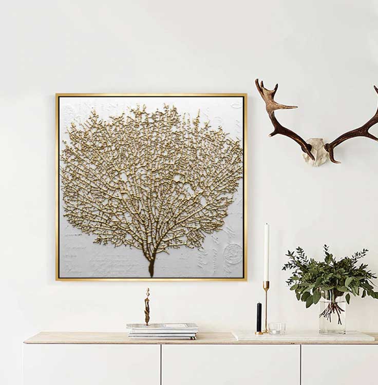 Abstract Golden Tree Pictures for Living Room No Frame Abstract Golden Tree Pictures for Living Room No Frame