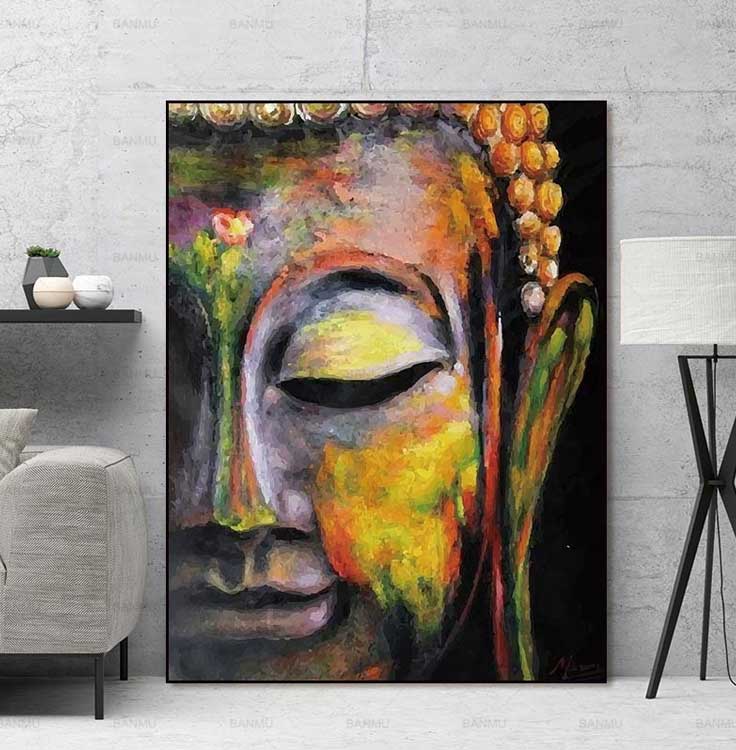 Buddha face on canvas no frame home decor Wall poster decoration Buddha face on canvas no frame home decor Wall poster decoration