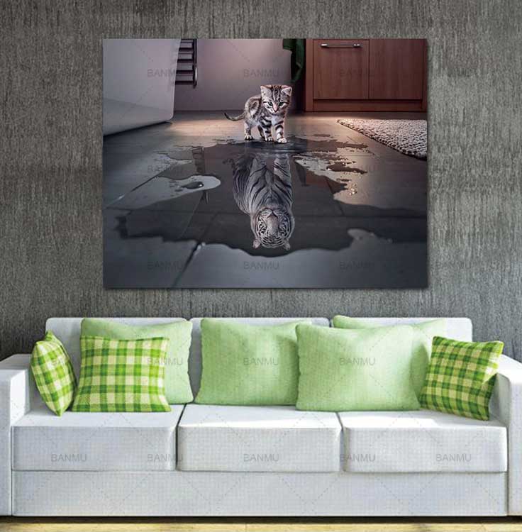 Cat and Tiger Pictures Paintings Canvas Wall Art Painting Decor Cat and Tiger Pictures Paintings Canvas Wall Art Painting Decor