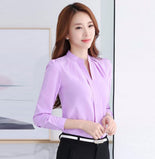 Women Chiffon Shirt Elegant Solid Color Short Sleeve Women Tops Blusas